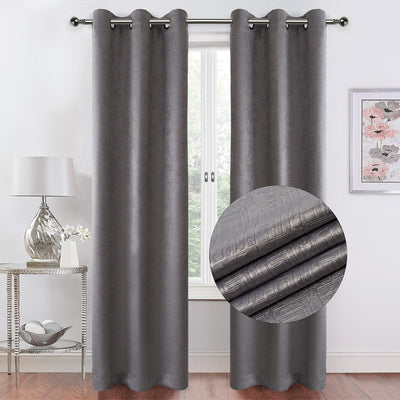 2 of 4:Toscana Embossed Velvet Grommet Window Panel, 52x84 Inches 