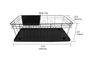 6 of 6:Home Basics Contempo 3 Piece Dish Rack, Black 