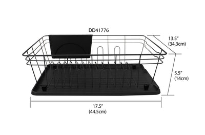 6 of 6:Home Basics Contempo 3 Piece Dish Rack, Black 