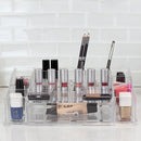 4 of 5:Home Basics Organizador de cosméticos grande de plástico resistente a roturas con múltiples compartimentos y cajón de fácil apertura, transparente 