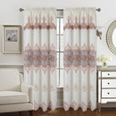 5 of 5:Panneau de fenêtre à passe-tringle en macramé floral Caroline avec cantonnière attachée, 55 x 84 pouces 