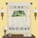1 of 3:Daisy Meadow Embellished Cottage Window Curtain Set 58x24 