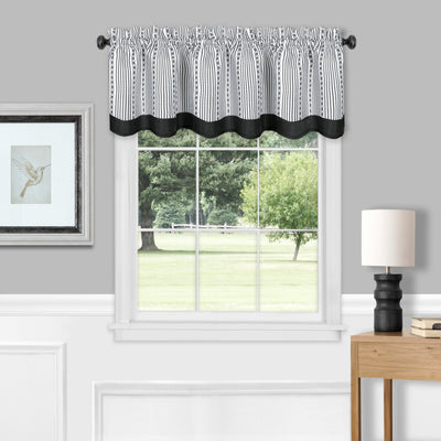 2 of 4:Cantonnière de rideau Westport - 58 x 14 - Noir/Blanc 