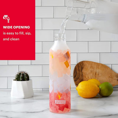 5 of 6:Bouteille d'eau en verre Pyrex à changement de couleur avec revêtement en silicone, couches épaisses, 500 ml 