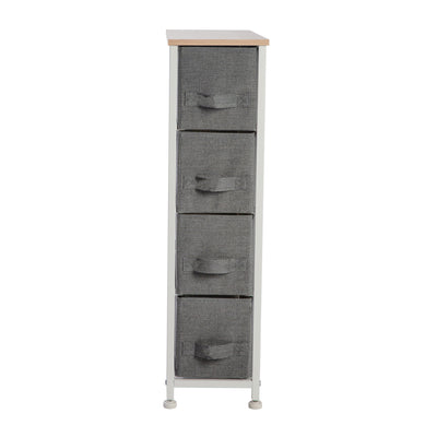 2 of 2:Commode de rangement étroite à 4 tiroirs Simplify en gris 