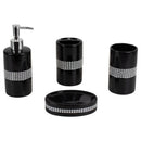 2 of 6:Ensemble d'accessoires de bain de luxe Home Basics, 4 pièces, avec de superbes paillettes, noir 
