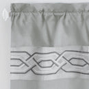 19 of 40:Paige Embroidered Kitchen Curtain and Valance Set, Tiers 55x36, Valance 55x13 Inches 