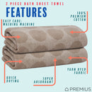 26 of 42:PREMIUS 2 Pack Circles 100% Cotton Yarn Dyed Bath Sheet Towel, 32x64 Inches 