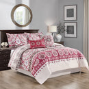 2 of 2:Irena Floral Emblem Printed 5-Piece Comforter Set 