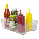 1 of 4:Home Basics Contenedor organizador de armario y despensa de plástico grande apilable para frigorífico con asas 