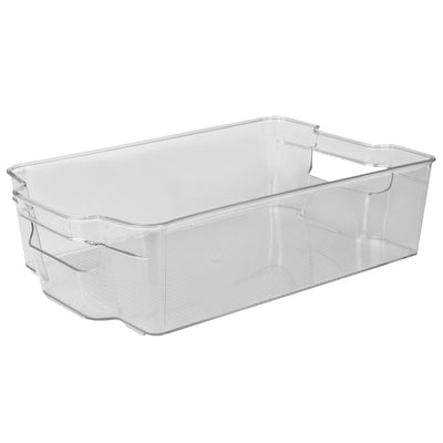 3 of 4:Home Basics Contenedor organizador de armario y despensa de plástico grande apilable para frigorífico con asas 
