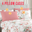 18 of 28:PREMIUS Jennifer Soft Wrinkle-Free Microfiber Sheet Set, White-Pink 
