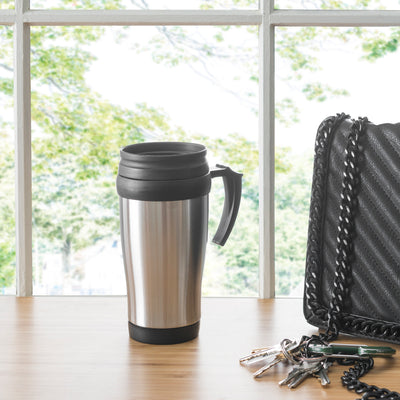 2 of 2:Home Basics Stainless Steel Travel Mug 