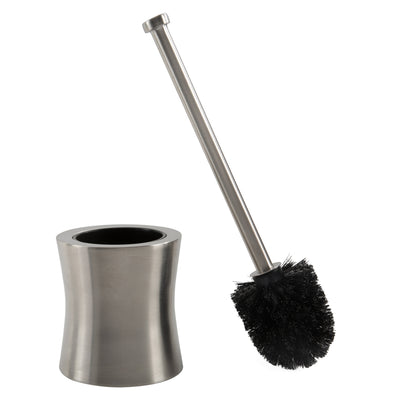 4 of 4:Bath Bliss Hour Glass Shaped Stainless Steel Toilet Brush and Holder 