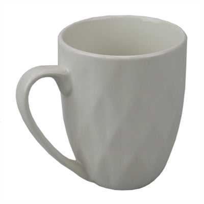 2 of 5:Home Basics Taza de cerámica con círculo en relieve de 11,5 onzas, color blanco 