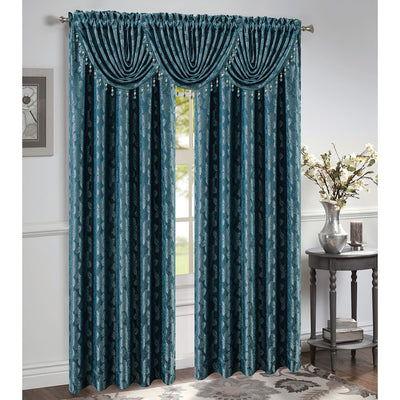 4 of 18:Roxanne Jacquard Rod Pocket Window Panel and Valance Treatment, All Sold Separately 