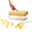 1 of 7:Bac à glaçons PREMIUS à 2 plateaux avec récipient et pelle, jaune-transparent 