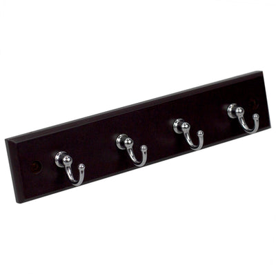 3 of 4:Home Basics 4 Hook Wall Mounted Key Rack, Cherry 