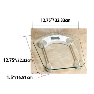 5 of 5:Home Basics Digital Glass Bathroom Scale, Clear, 12.75x12.75 Inches 