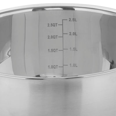 2 of 4:Home Basics 3 Piece Stainless Steel Nesting Mixing Bowls with Rubber Bottoms 