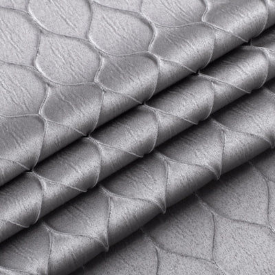 5 of 5:Mackenna Ogee Jacquard Grommet Window Panel, Gray, 52x84 Inches 