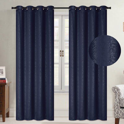 7 of 10:Payton Embossed Room Darkening Grommet Window Panel, 54x84 Inches 