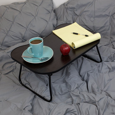 5 of 6:Home Basics Bandeja plegable para cama de portátil de madera oscura 