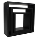 3 of 4:Home Basics 3 Piece MDF Floating Wall Cubes, Black 