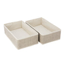 1 of 1:Simplify 2 Pack Medium Rectangular Compartment Drawer Organizer in Faux Jute 