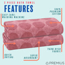 16 of 31:PREMIUS 2 Pack Circles 100% Cotton Yarn Dyed Bath Towel, 27x54 Inches 