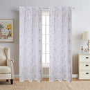 2 of 3:Debra 2 Piece Floral Embroidered Rod Pocket Window Panels, 38x84 Inches 