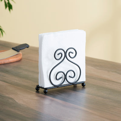 4 of 5:Porte-serviettes en acier Home Basics Scroll Collection, noir 