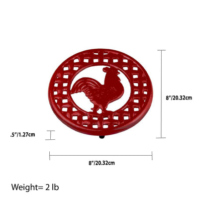 3 of 3:Home Basics Salvamanteles de gallo de hierro fundido 