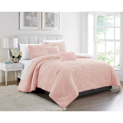 1 of 10:Harmony 5 Piece Moroccan Clip Jacquard Comforter Set 