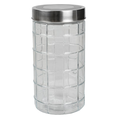 2 of 7:Home Basics Chex Collection 52 oz. Large  Glass Canister with Stainless Steel Lid 