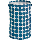 3 of 4:Bac de rangement rond en tissu iDesign Dot avec poignées latérales, bleu, 38 x 38 x 61 cm 