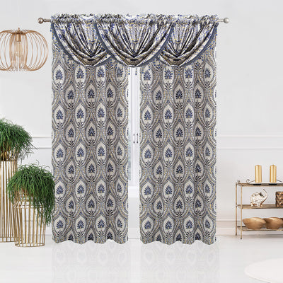 7 of 21:Lizet Damask Jacquard Rod Pocket Window Panel and Valance Treatments, All Sold Separately 