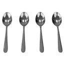 2 of 4:Home Basics 4 Pack Stainless Steel Dinner Spoons Set with Textured Handles, Silver 