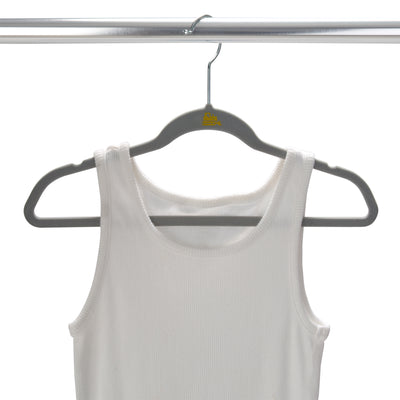3 of 4:Simplify Kids 25 Pack Velvet Hangers in Light Grey 