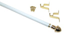 1 of 1:The Classic Touch Adjustable Cafe Curtain Rod, 48-86 Inches, White 