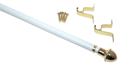 1 of 1:The Classic Touch Adjustable Cafe Curtain Rod, 48-86 Inches, White 