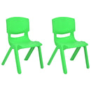1 of 7:Chaises d'apprentissage empilables en plastique pour enfants JOON, vertes, 52,1 x 32,7 x 28 cm, lot de 2 (lot de 2) 