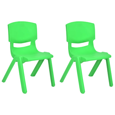 1 of 7:Chaises d'apprentissage empilables en plastique pour enfants JOON, vertes, 52,1 x 32,7 x 28 cm, lot de 2 (lot de 2) 