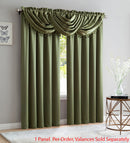 3 of 4:Bridget Crushed Satin Rod Pocket Panel and Waterfall Valance Window Treatments, Sage 