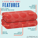 23 of 31:PREMIUS 2 Pack Circles 100% Cotton Yarn Dyed Bath Towel, 27x54 Inches 