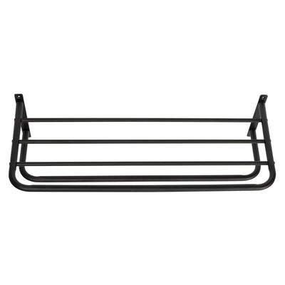 3 of 4:Home Basics Wall Mounted Towel Rack with Shelf, Black 