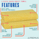12 of 23:PREMIUS 2 Pack Leaf 100% Cotton Yarn Dyed Bath Sheet Towel, 32x64 Inches 