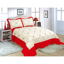 12 of 16:PREMIUS Reversible Quilt Set, Bordered Embroidered Floral 