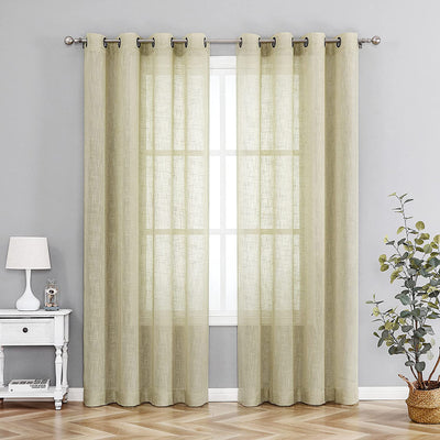5 of 7:Tranquility Faux Canvas Sheer Grommet Window Panel, 54x84 Inches 
