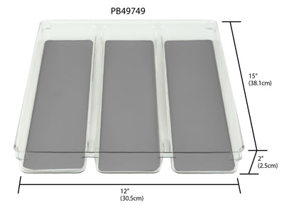 3 of 3:Home Basics 12 x 15 x 2  Plastic Drawer Organizer with Rubber Liner 